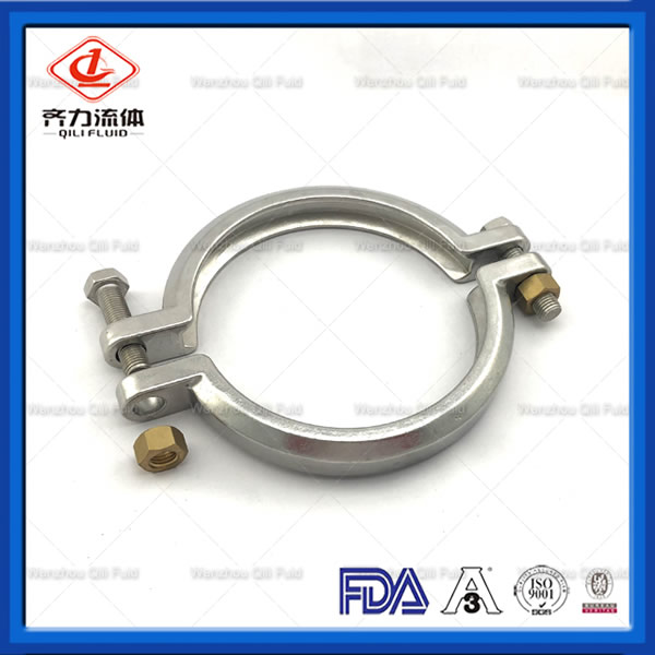 Fascetta Tri-sanitaria PATIKIL In Acciaio Inox 304 – Singolo Perno, Flangia 91 Mm, Con Guarnizione In Silicone, Per Settore Alimentare E Chimico