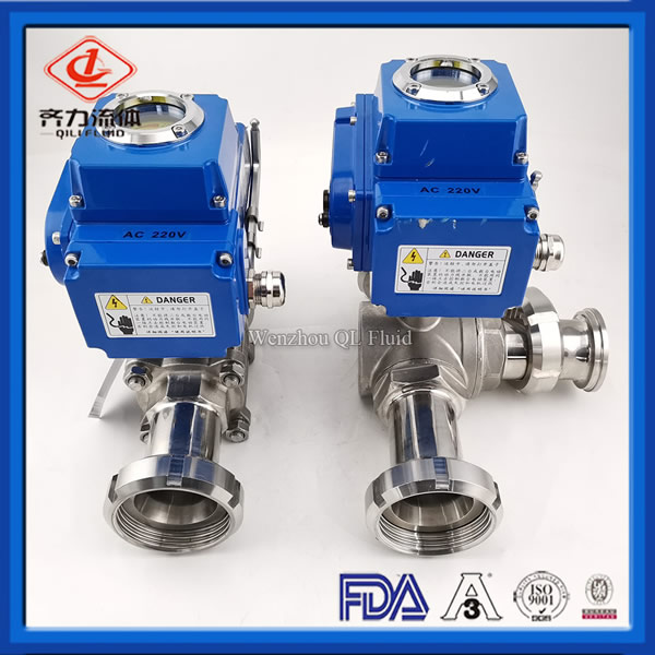 2 way electric Ball Valves flow control with nut connect