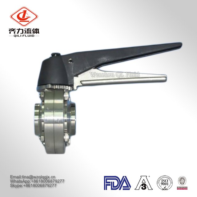 304L/316L Sanitary Stainless Steel Thread Butterfly Valve with Plastic Multi-Position Handle