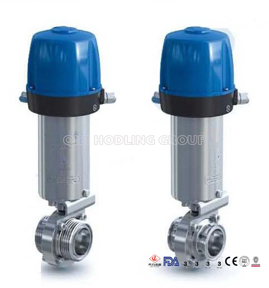 Sanitary Stainless Steel Intelligent Pneumatic Butterfly Valve