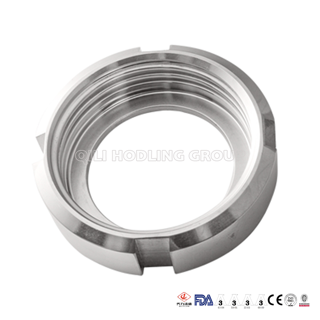 Stainless Steel Sanitary Pipe Fitting DIN Round Nut