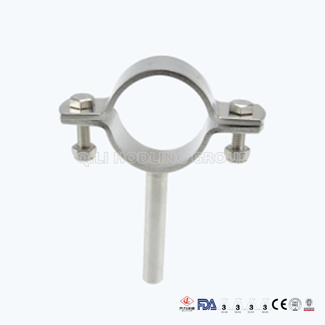 Stainless Steel Sanitary Pipe Saddle Clamp With Round Bar