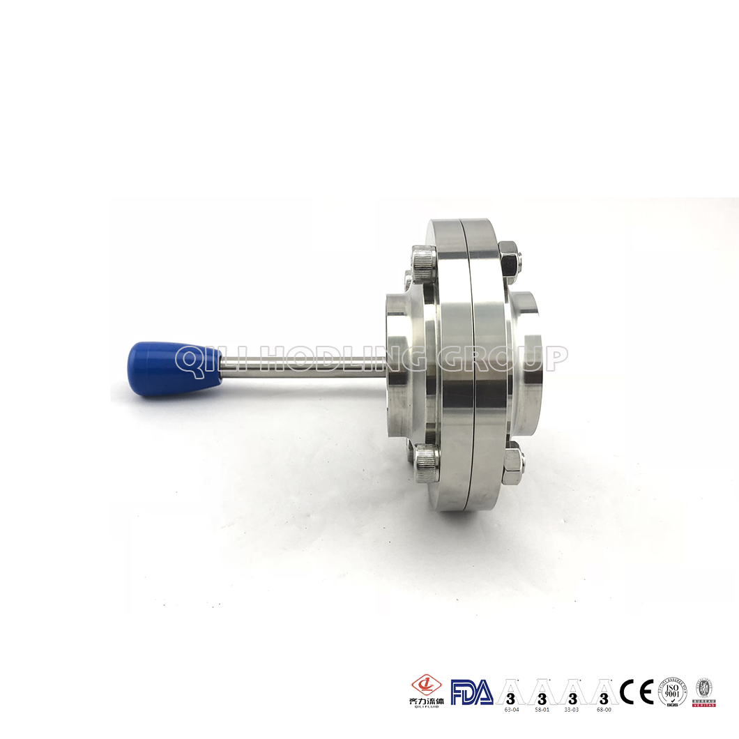 DIN/3A/SMS Sanitary Stainless Steel Weld End Butterfly Valve With Pull Handle