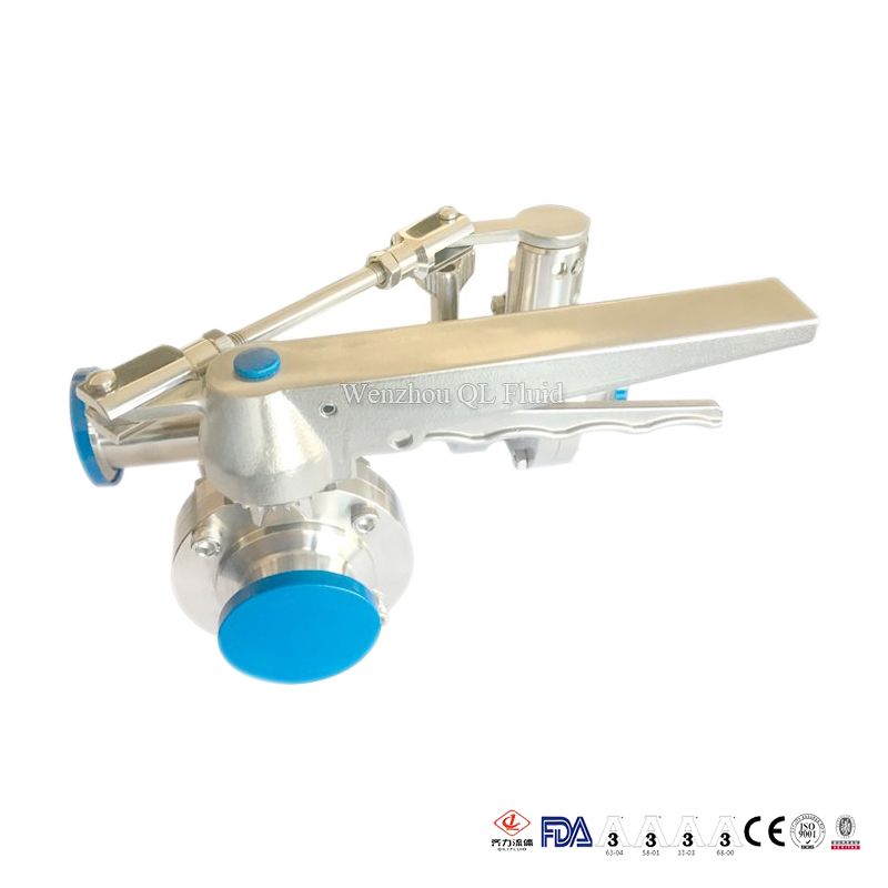 New Item Sanitary Stainless Steel Butterfly Valves Connect Tee Combination