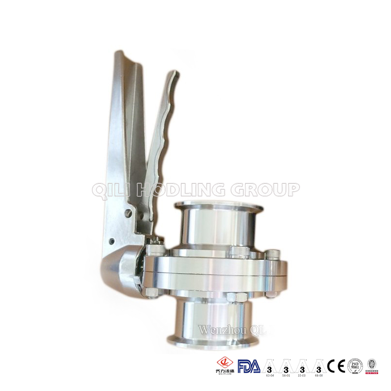 Sanitary Butterfly Valve with Stainless Steel Handle
