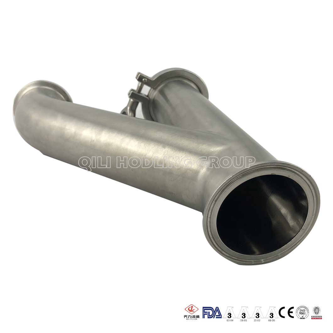 Sanitary SS Tube Tee Y TypeTri-clamped  pipe adapter