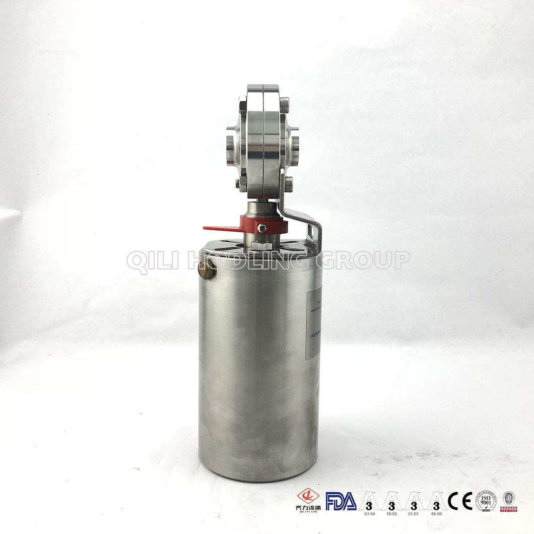 Sanitary Stainless Steel Pneumatically Actuated Welded Butterfly Valve