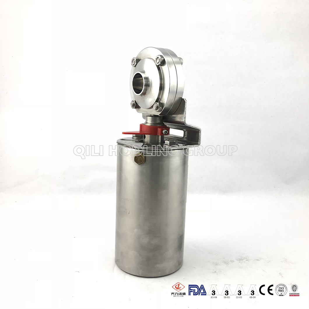 Sanitary Stainless Steel Pneumatically Actuated Welded Butterfly Valve