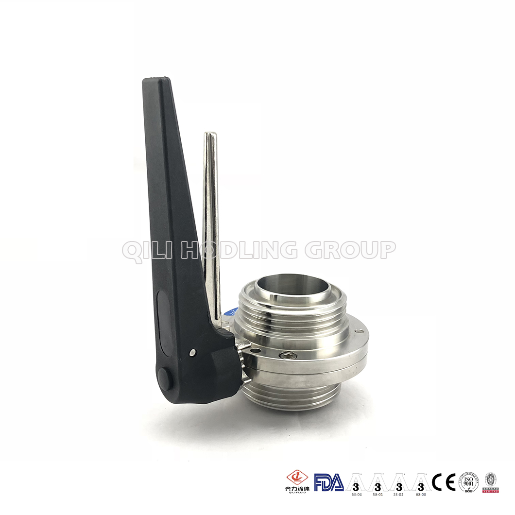 Sanitary Stainless Steel RJT Threaded Butterfly Valve