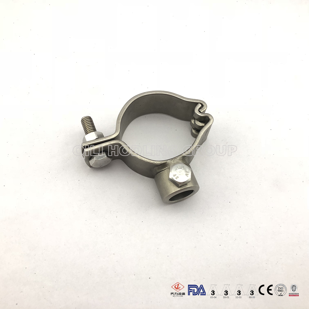 Sanitary Stainless Steel Screw End Round Pipe Holder