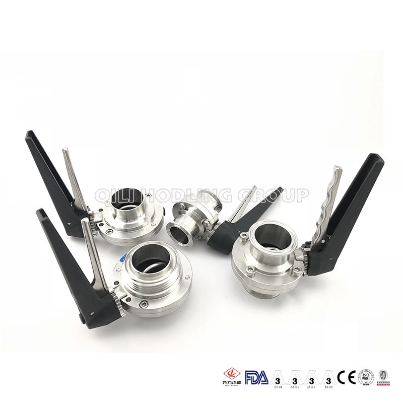 304L/316L Sanitary Stainless Steel Thread Butterfly Valve with Plastic Multi-Position Handle