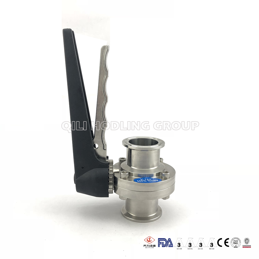 304L/316L Sanitary Stainless Steel Thread Butterfly Valve with Plastic Multi-Position Handle