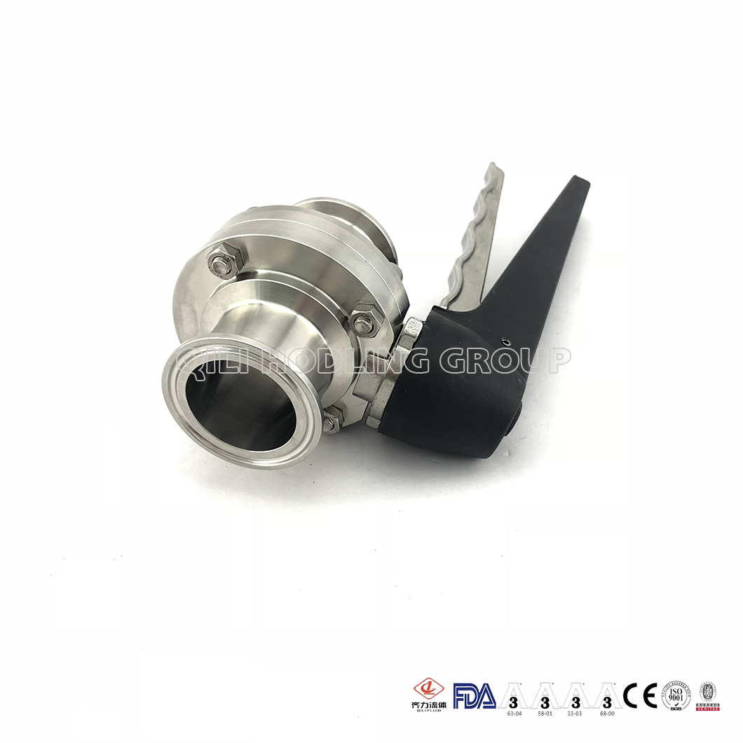 Sanitary Stainless Steel Tri Clover Compatible Butterfly Valve Squeeze Trigger