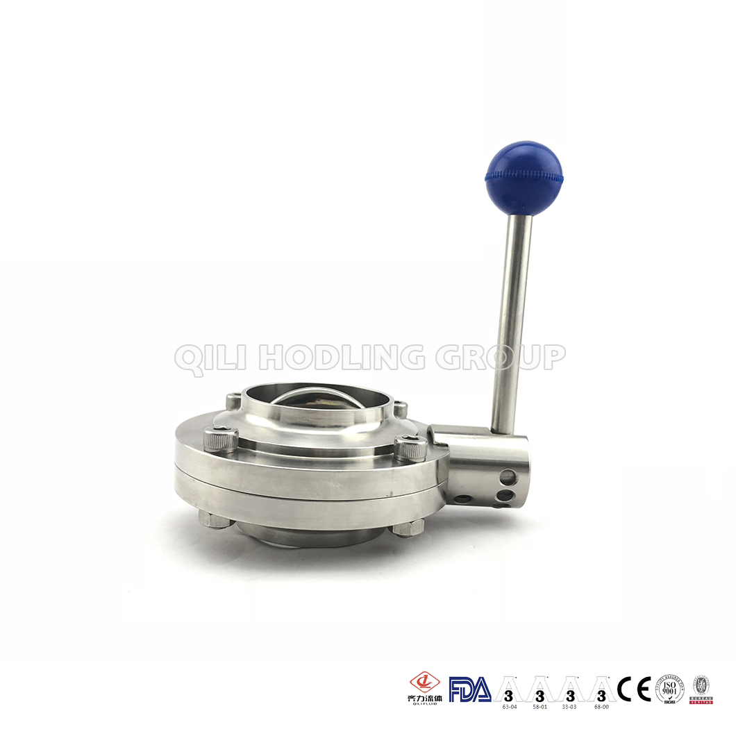 Factory Provide SS304/316 Sanitary Stainless Steel Weld Butterfly Valves with Handle