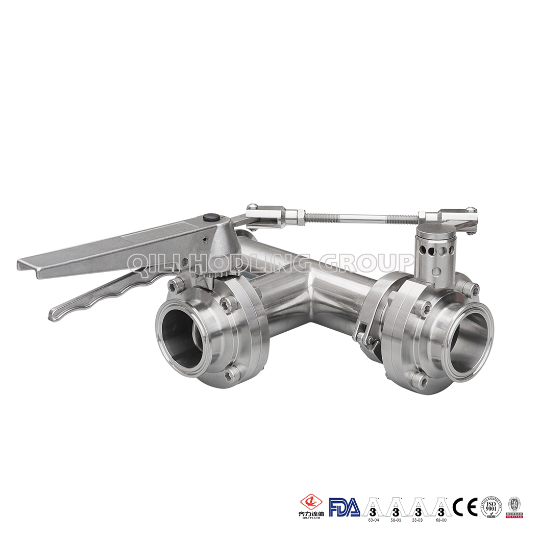 Sanitary Tee Connect Two Butterfly Valves
