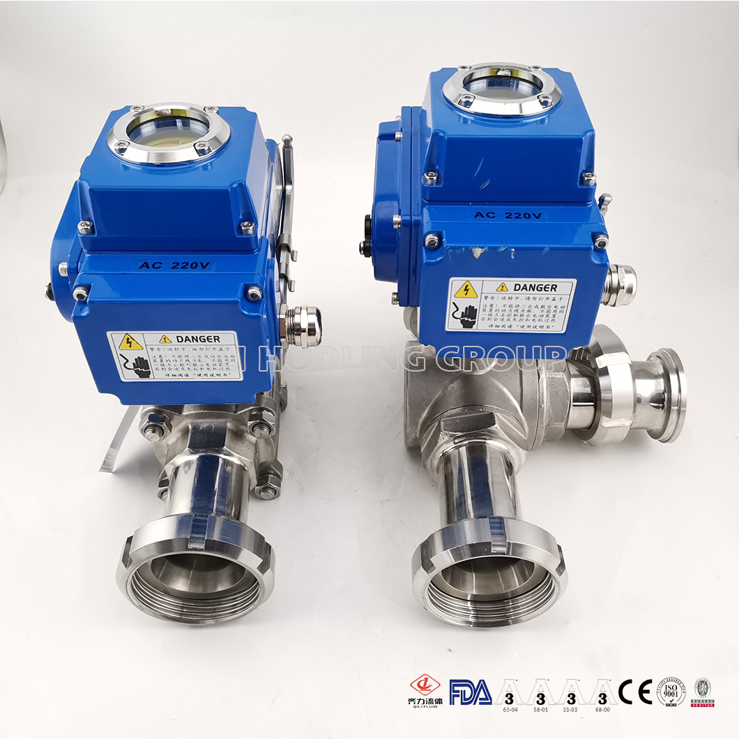 Stainless Steel 2 Way or 3 Way Electric Ball Valves with Nut Ends