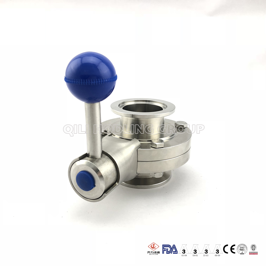 Stainless Steel 304 316L Sanitary Clamp Butterfly Valve with Pull Handle