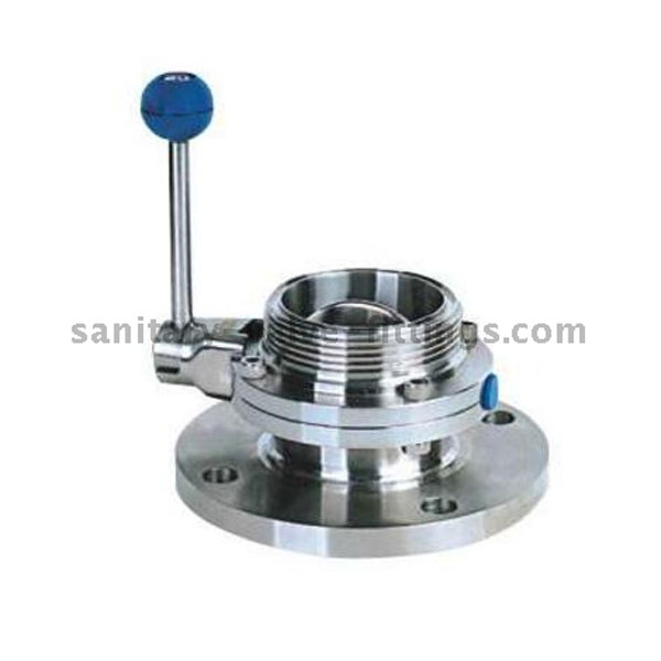 Stainless Steel One Side Threaded One Side Flange Manual Butterfly