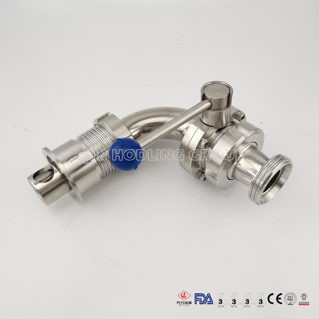 Stainless Steel Pull Handle Sanitary Butterfly Valves One Side Thread